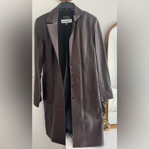 Veda Crosby 90s Longline Leather Blazer